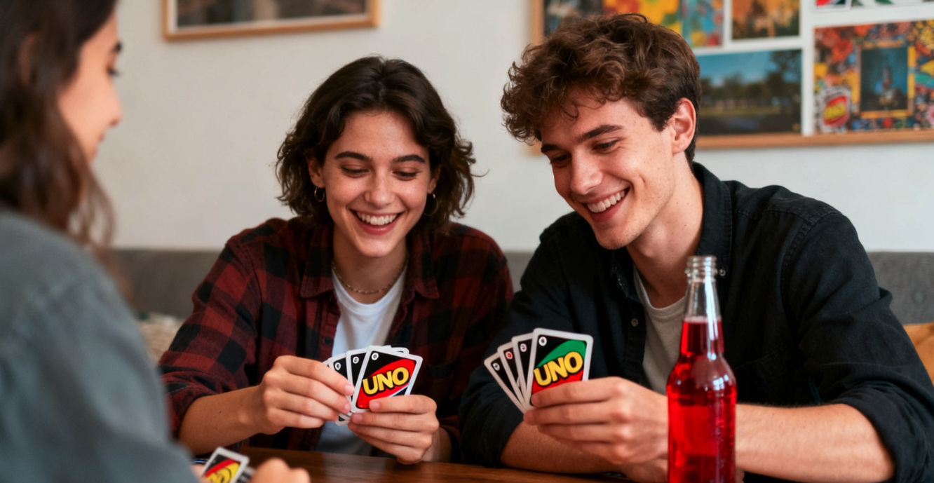 Friends Playing UNO, Created with AI