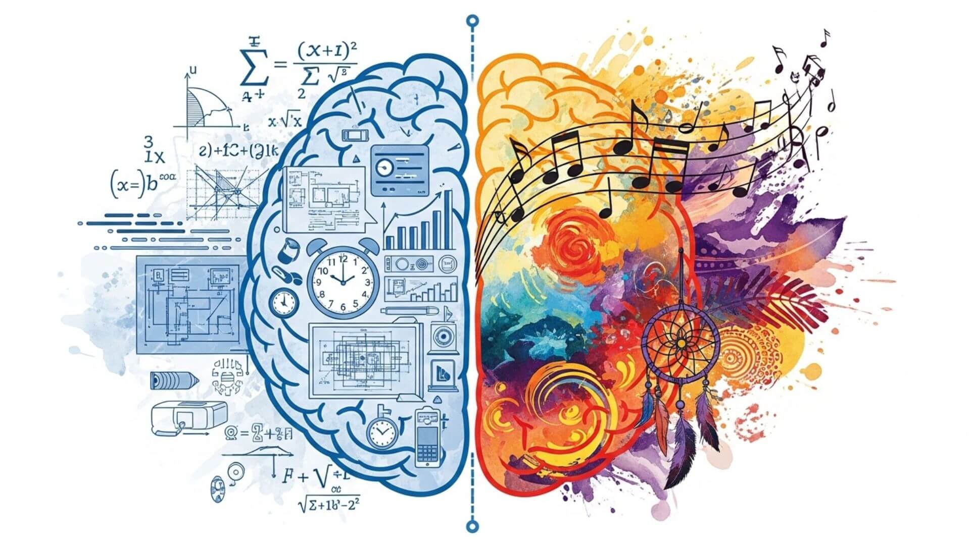 Left Brain vs. Right Brain, Created with AI